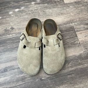 Birkenstock Boston Taupe Suede 39 Narrow
